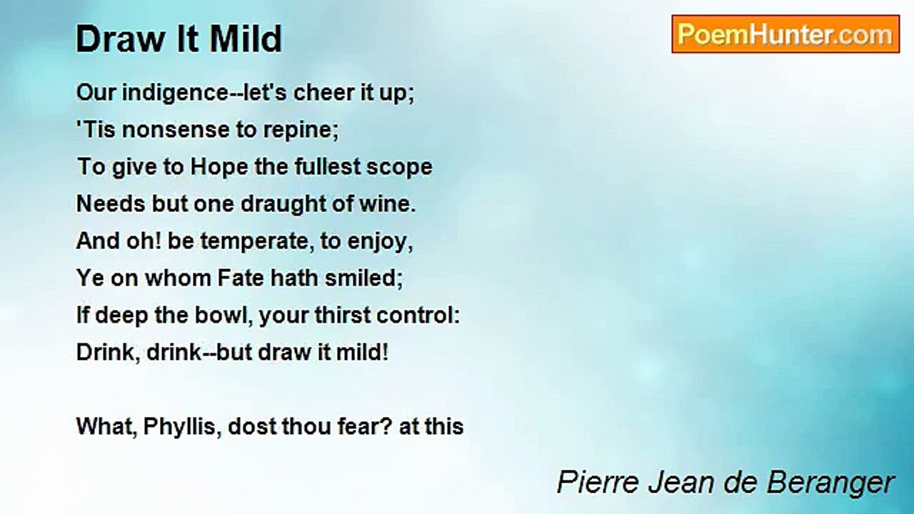 Pierre Jean de Beranger - Draw It Mild