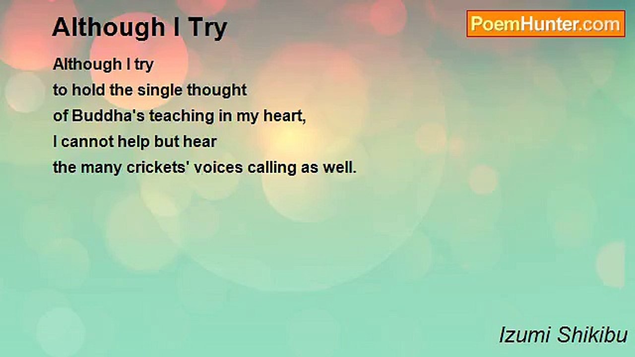 Izumi Shikibu - Although I Try