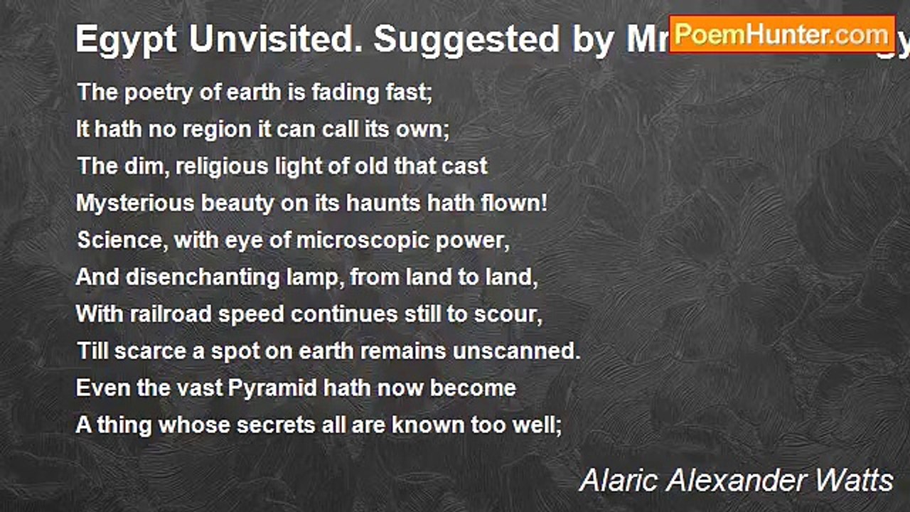 Alaric Alexander Watts - Egypt Unvisited. Suggested by Mr. Roberts' Egyptian Sketches
