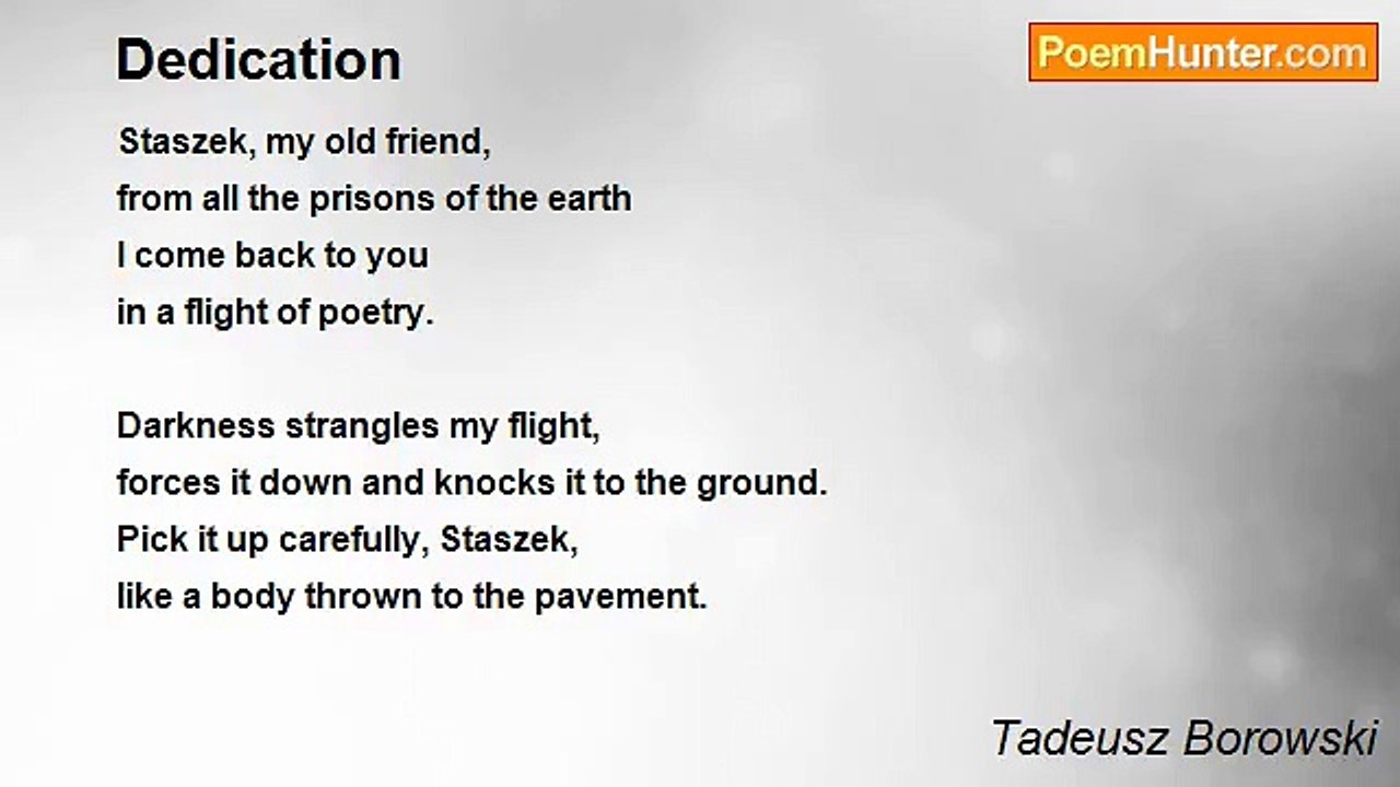 Tadeusz Borowski - Dedication
