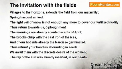 Daniel Varoujan - The invitation with the fields