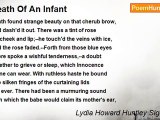 Lydia Howard Huntley Sigourney - Death Of An Infant