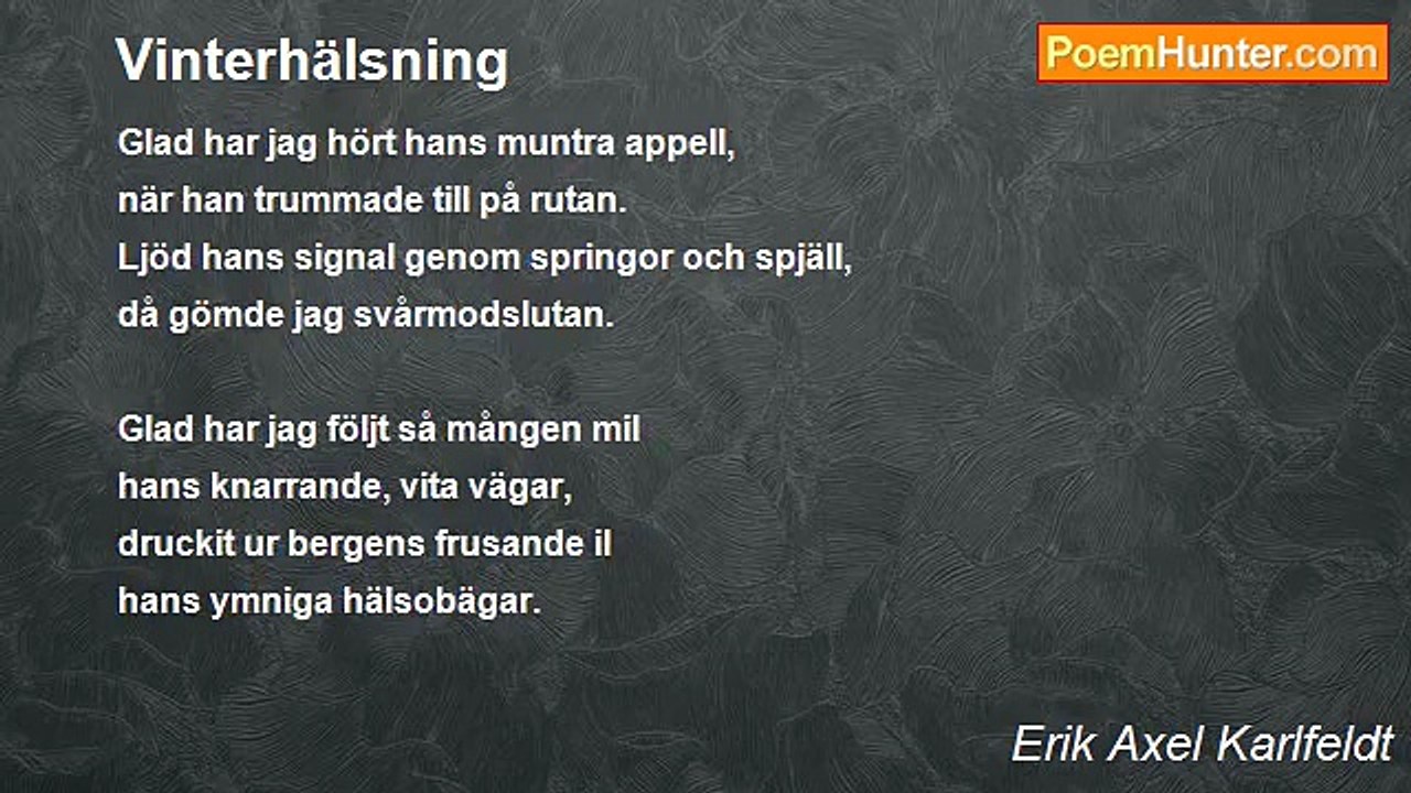 Erik Axel Karlfeldt - Vinterhälsning