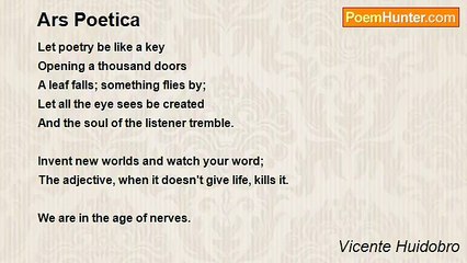 Vicente Huidobro - Ars Poetica
