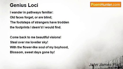 John James Piatt - Genius Loci