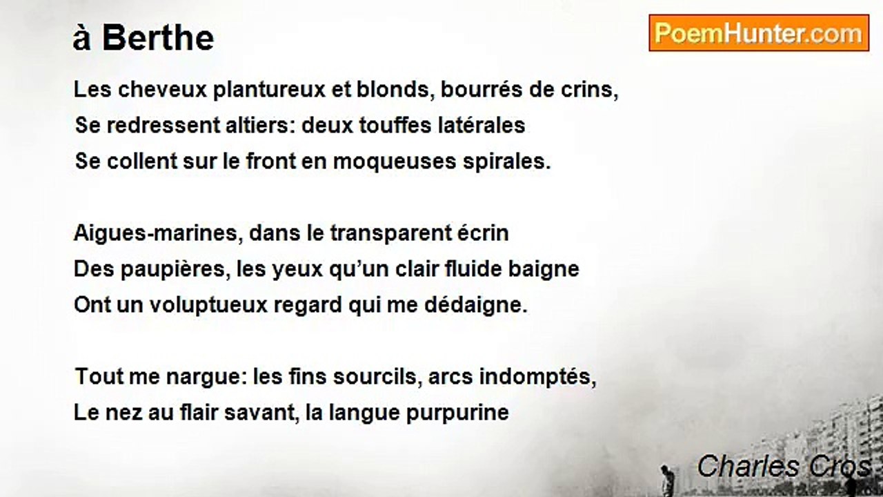 Charles Cros - à Berthe