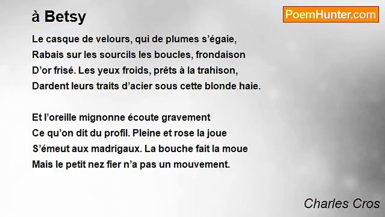 Charles Cros - à Betsy