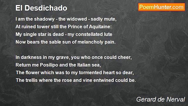 Gerard de Nerval - El Desdichado