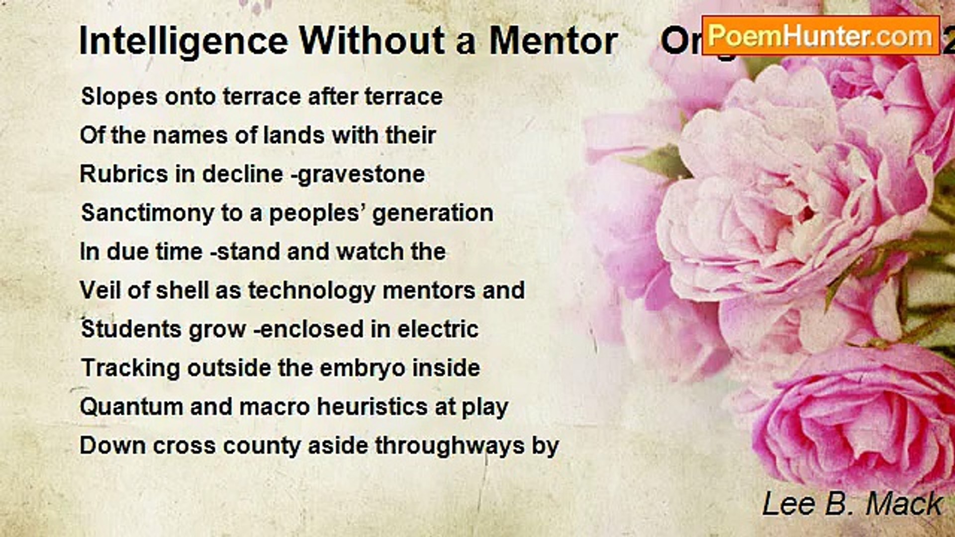 ⁣Lee B. Mack - Intelligence Without a Mentor    Original 10 03 22010