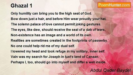 Abdul Qader Baydel - Ghazal 1