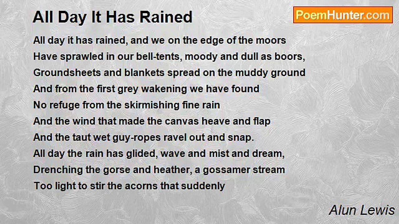 Alun Lewis - All Day It Has Rained