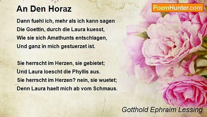 Gotthold Ephraim Lessing - An Den Horaz