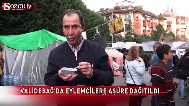 Validebağ'da eylemcilere aşure dağıtıldı