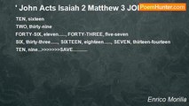 Enrico Morilla - ' John Acts Isaiah 2 Matthew 3 JOHN '