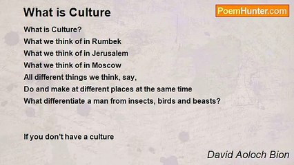 David Aoloch Bion - What is Culture