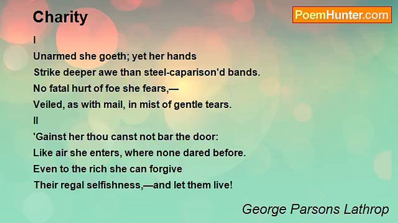 George Parsons Lathrop - Charity
