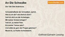 Gotthold Ephraim Lessing - An Die Schwalbe