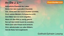 Gotthold Ephraim Lessing - An Die J. L***