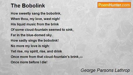 George Parsons Lathrop - The Bobolink