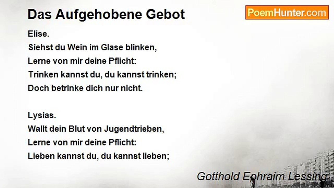 Gotthold Ephraim Lessing - Das Aufgehobene Gebot