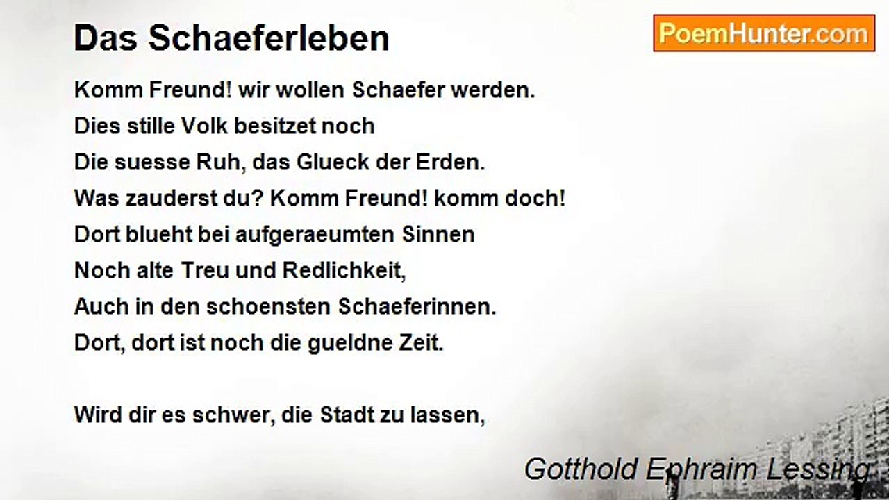 Gotthold Ephraim Lessing - Das Schaeferleben