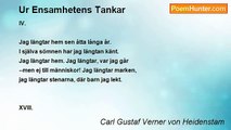 Carl Gustaf Verner von Heidenstam - Ur Ensamhetens Tankar