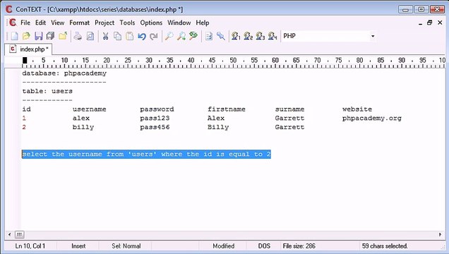 Beginner PHP Tutorial - 109 - More About Databases