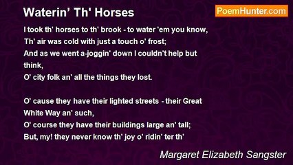 Margaret Elizabeth Sangster - Waterin’ Th' Horses