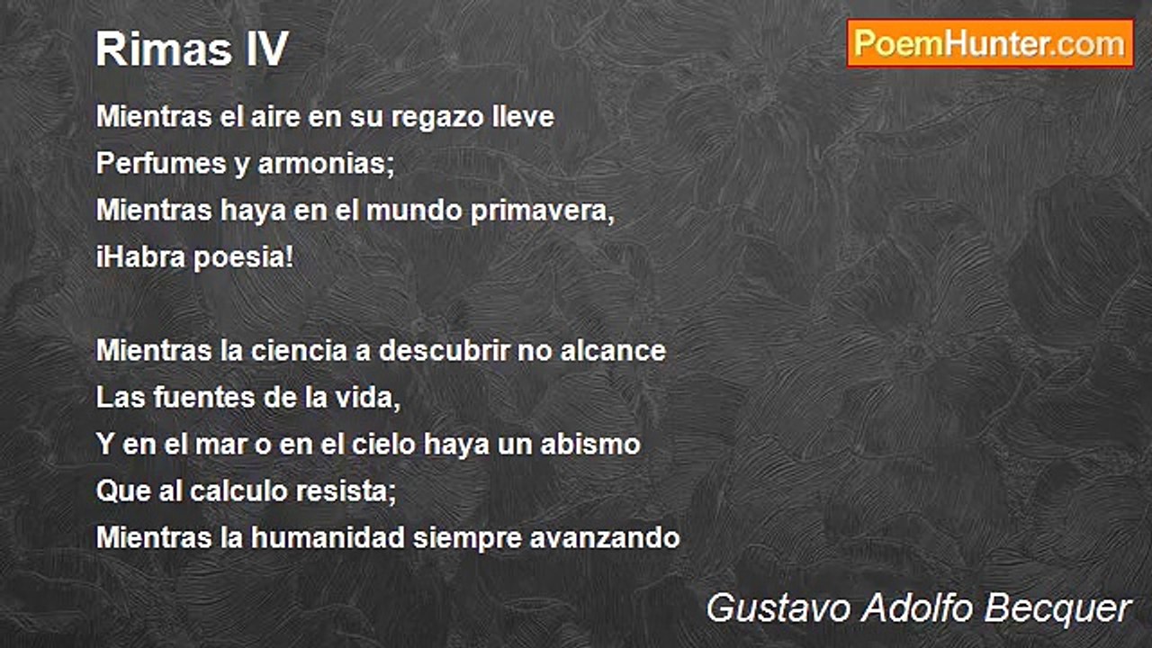 Gustavo Adolfo Becquer - Rimas IV