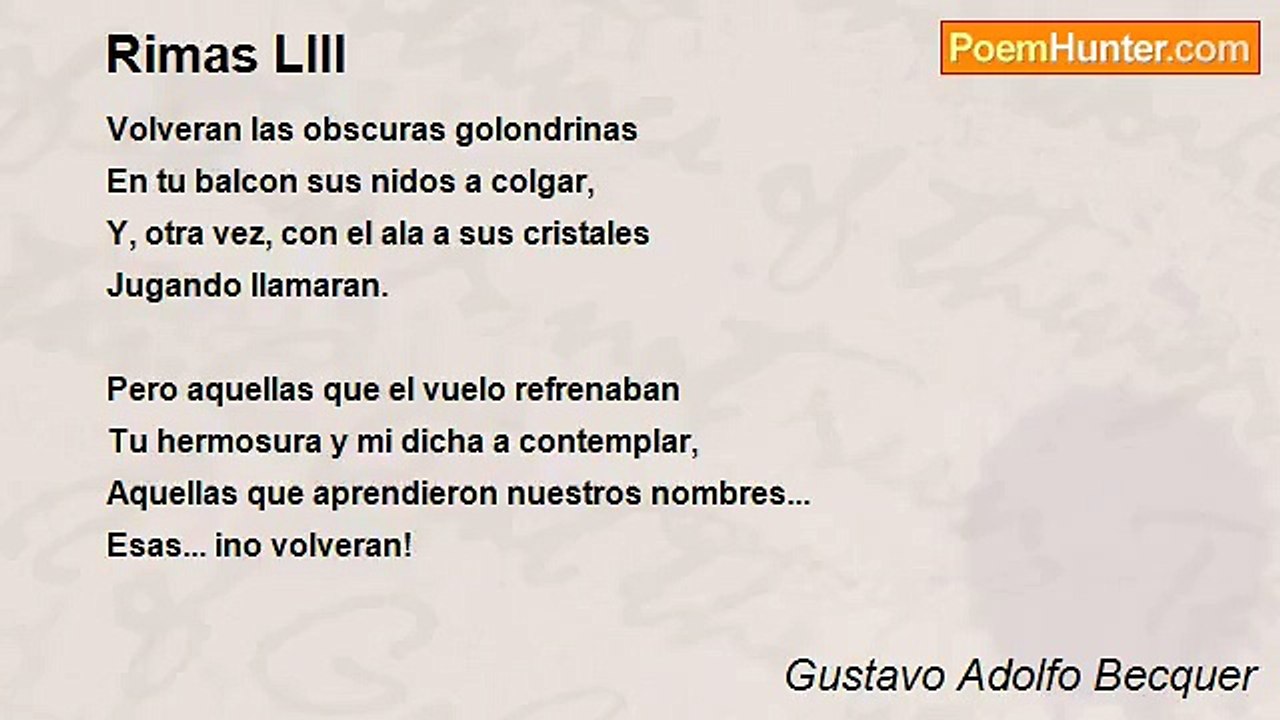Gustavo Adolfo Becquer - Rimas LIII