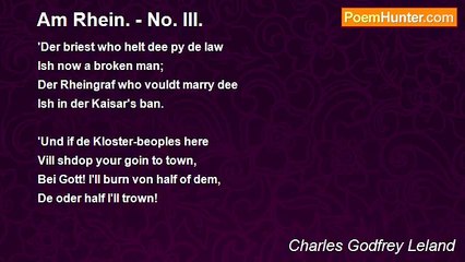 Charles Godfrey Leland - Am Rhein. - No. III.