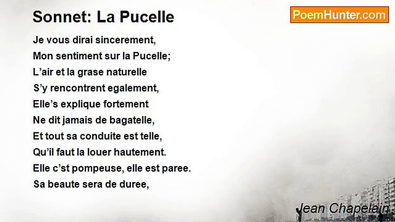 Jean Chapelain - Sonnet: La Pucelle