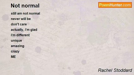 Rachel Stoddard - Not normal
