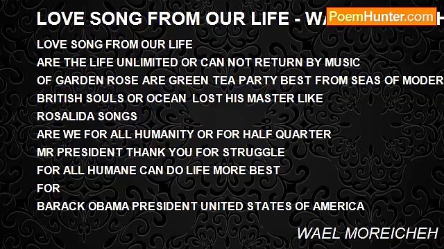 WAEL MOREICHEH - LOVE SONG FROM OUR LIFE - WAEL MOREICHEH
