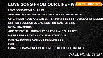 WAEL MOREICHEH - LOVE SONG FROM OUR LIFE - WAEL MOREICHEH