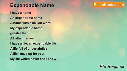 Efe Benjamin - Expendable Name