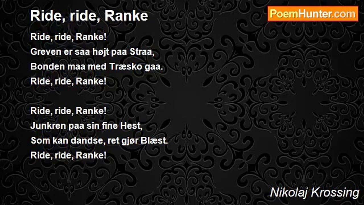 Nikolaj Krossing - Ride, ride, Ranke