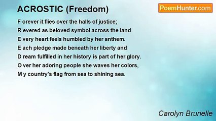 Carolyn Brunelle - ACROSTIC (Freedom)