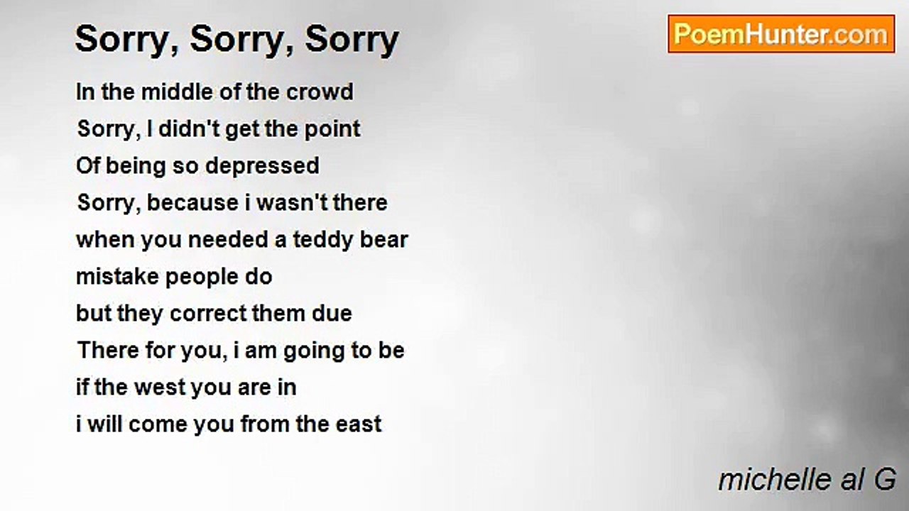 michelle al G - Sorry, Sorry, Sorry