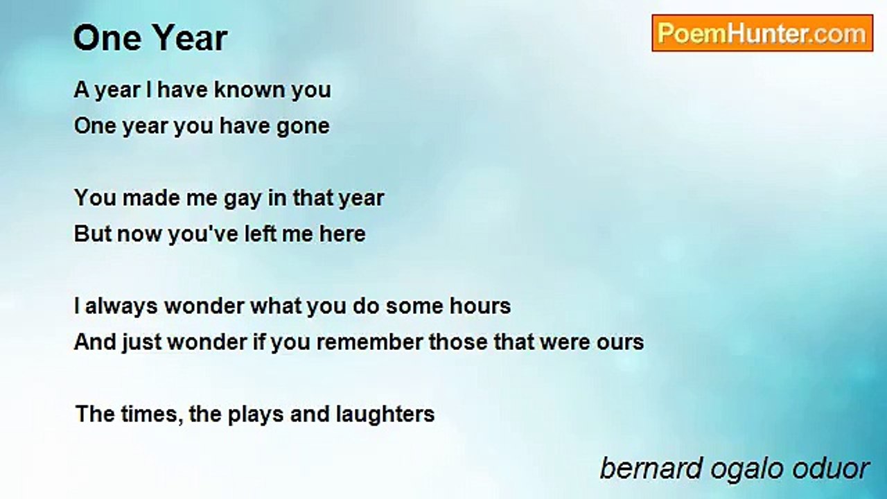 bernard ogalo oduor - One Year
