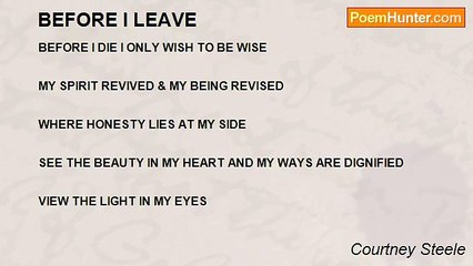 Courtney Steele - BEFORE I LEAVE