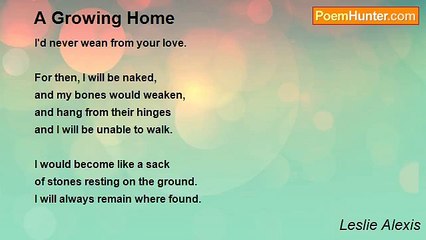 Leslie Alexis - A Growing Home