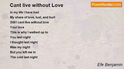 Efe Benjamin - Cant live without Love