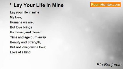 Efe Benjamin - '  Lay Your Life in Mine
