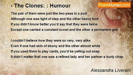 Alessandra Liverani - - The Clones: : Humour