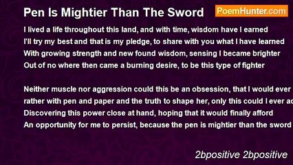 2bpositive 2bpositive - Pen Is Mightier Than The Sword