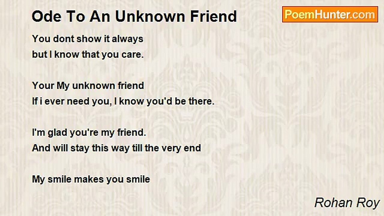 Rohan Roy - Ode To An Unknown Friend