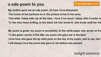 twilight simmons - a ode poem to you