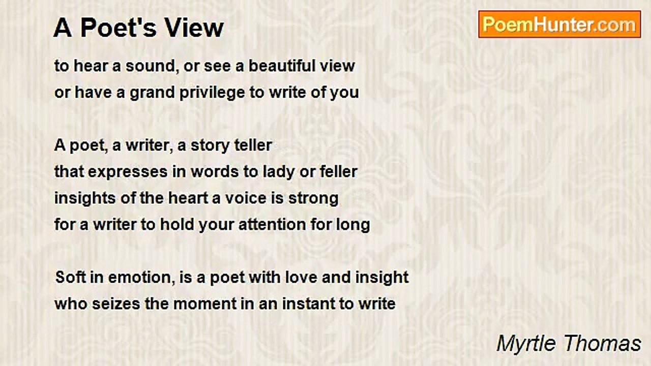 Myrtle Thomas - A Poet's View