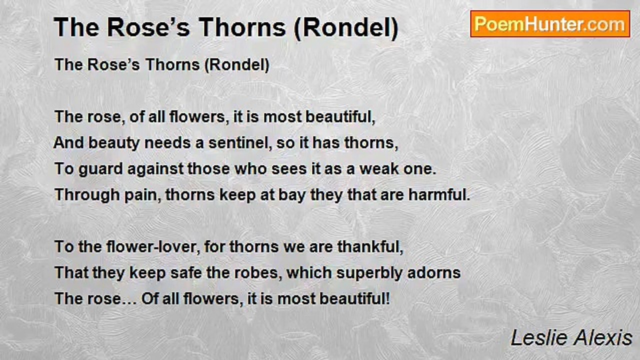 Leslie Alexis - The Rose’s Thorns (Rondel)